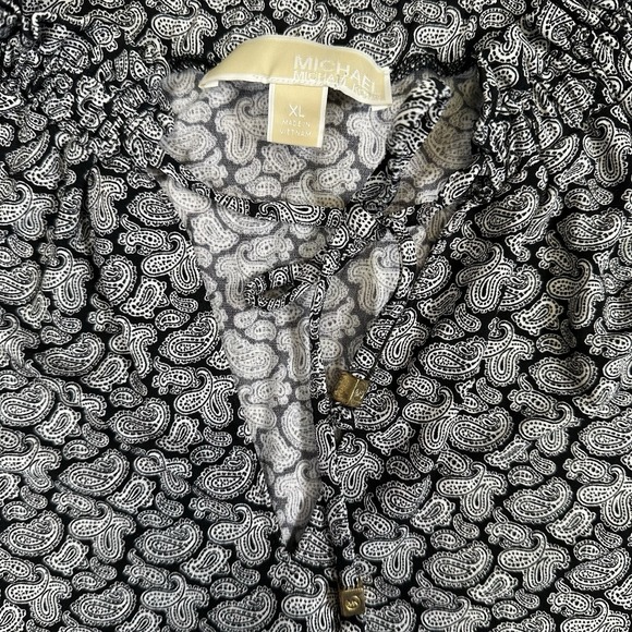 Michael Kors Black/ White Floral Sleeveless Top Sz XL - Picture 4 of 6